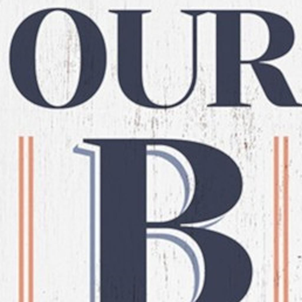 36" White And Blue Solid Wood Our Beach House Porch Sign-3