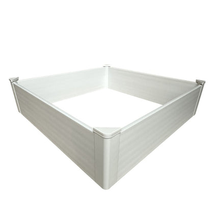 44" X 44" White Heavy Duty Plastic Square Raised Garden Bed