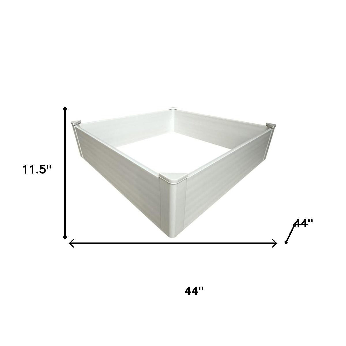 44" X 44" White Heavy Duty Plastic Square Raised Garden Bed