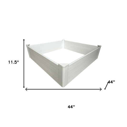 44" X 44" White Heavy Duty Plastic Square Raised Garden Bed
