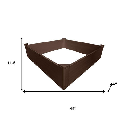 44" X 44" Brown Heavy Duty Plastic Square Raised Garden Bed