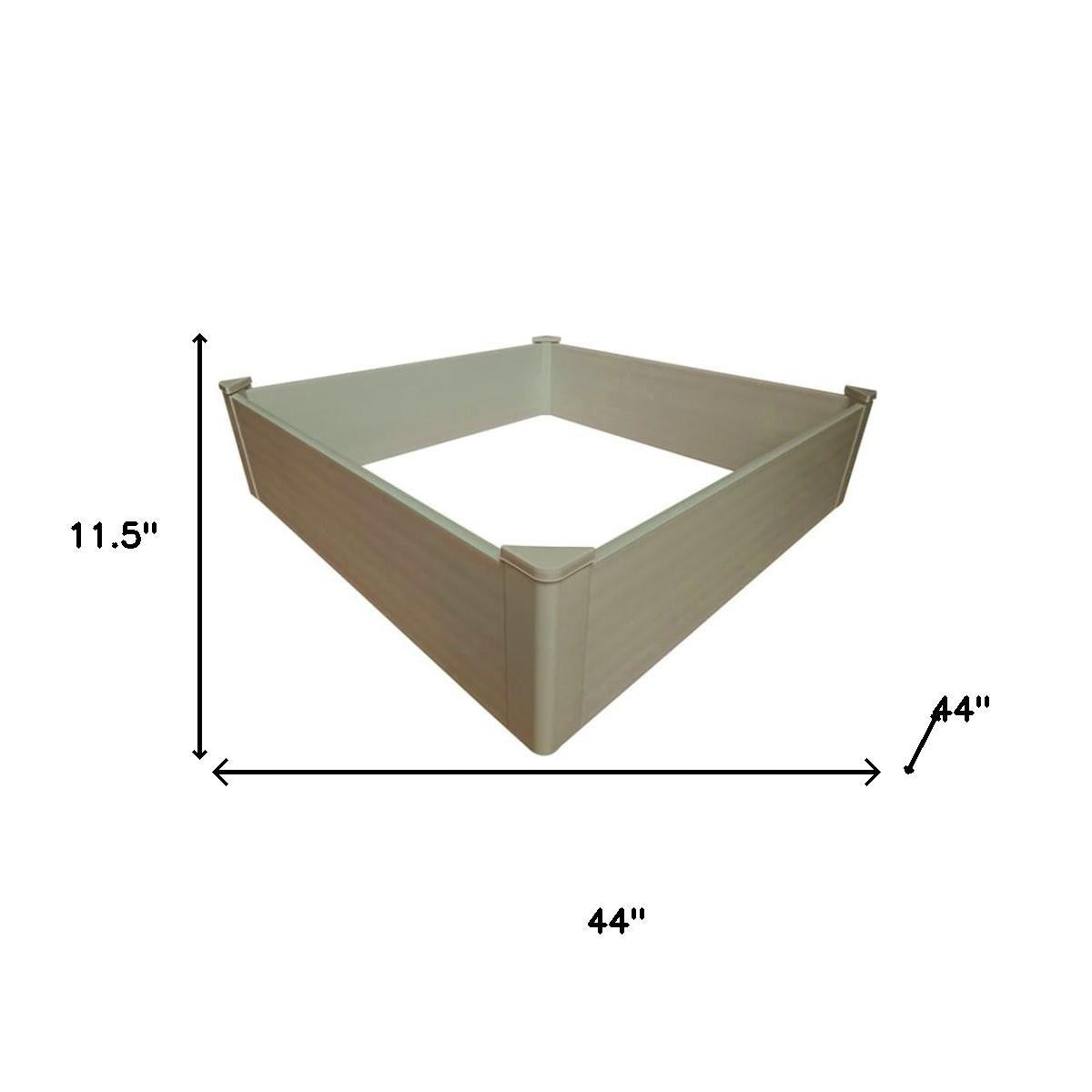 44" X 44" Tan Heavy Duty Plastic Square Raised Garden Bed