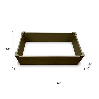 44" X 22" Tan Heavy Duty Plastic Rectangular Raised Garden Bed