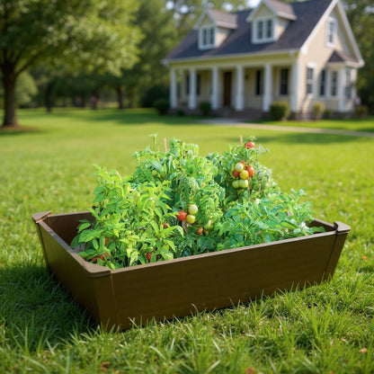 44" X 22" Tan Heavy Duty Plastic Rectangular Raised Garden Bed