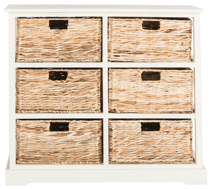 Coastal Solid Wood Six-Drawer Accent Chest Storage Core