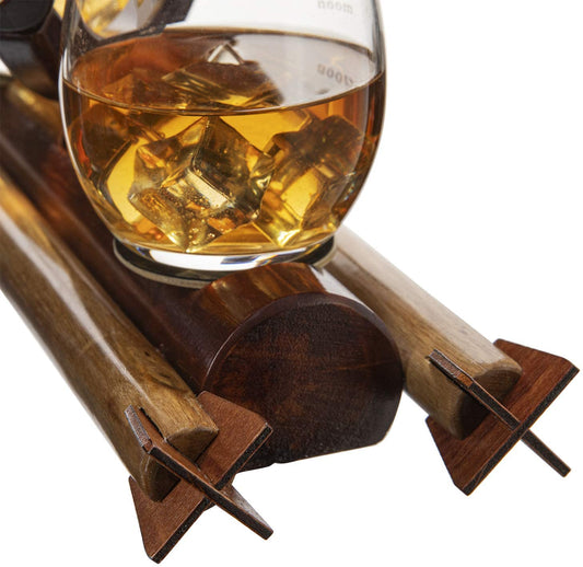 Rocket Whiskey Decanter Set, Solar System With Planets Globe Decanter