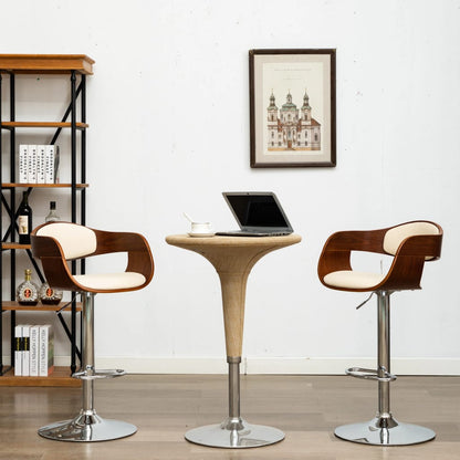 vidaXL Solid Bent Wood Bar Stool Faux Leather Bar Counter Seating Multi Colors