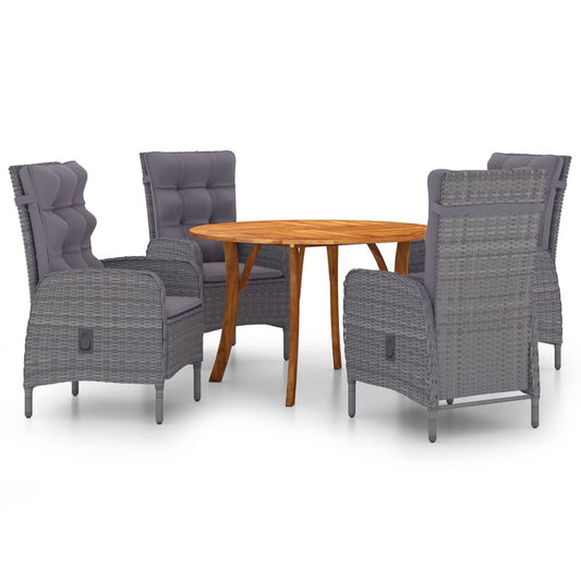 vidaXL 5 Piece Patio Dining Set Black