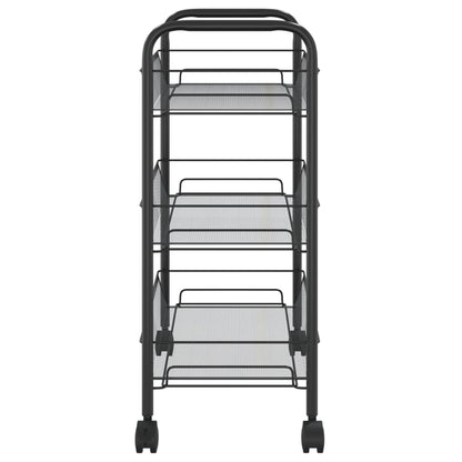 vidaXL Kitchen Trolley Rolling Storage Utility Cart with Mesh Baskets Iron