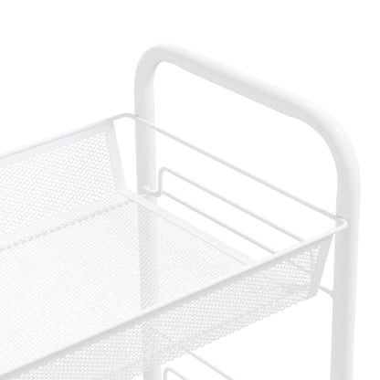 vidaXL Kitchen Trolley Rolling Storage Utility Cart with Mesh Baskets Iron