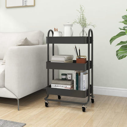 vidaXL Trolley 3-Tier Kitchen Trolley Kitchen Island Storage Utility Cart