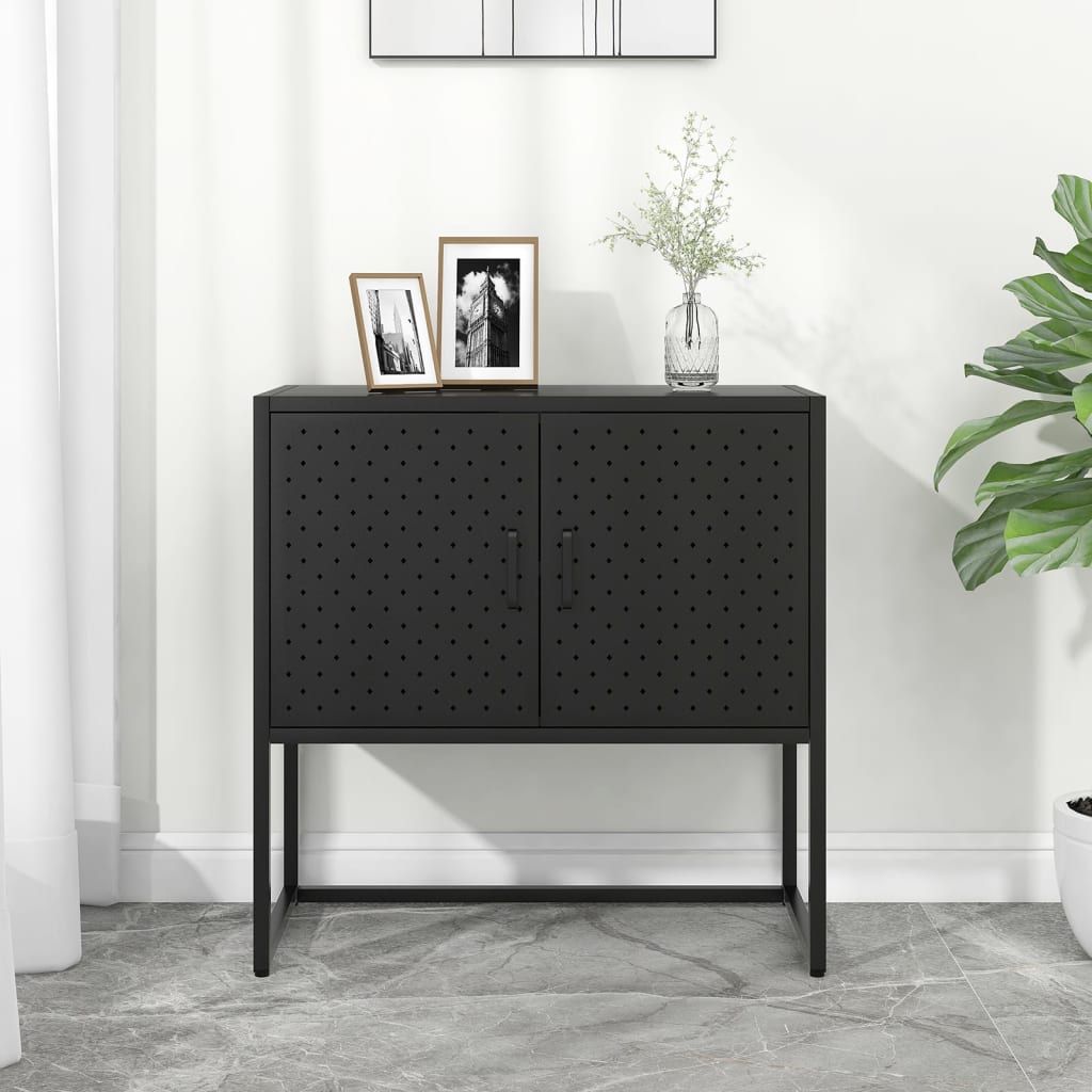 vidaXL Sideboard Storage Buffet Cabinet for Kitchen Living Room Entryway Steel