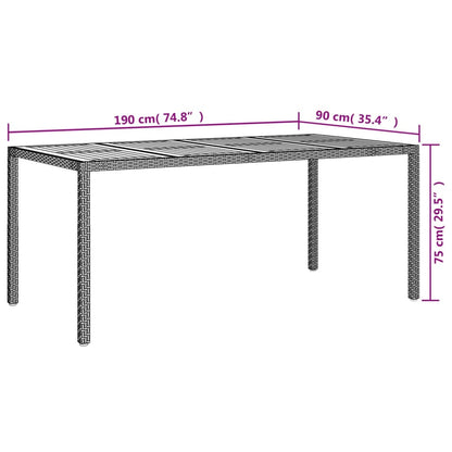 vidaXL Solid Wood Acacia Patio Table Desk Furniture Black/Gray Multi Sizes