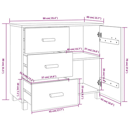 vidaXL Sideboard Buffet Cabinet with Storage for Kitchen HAMAR Solid Pinewood
