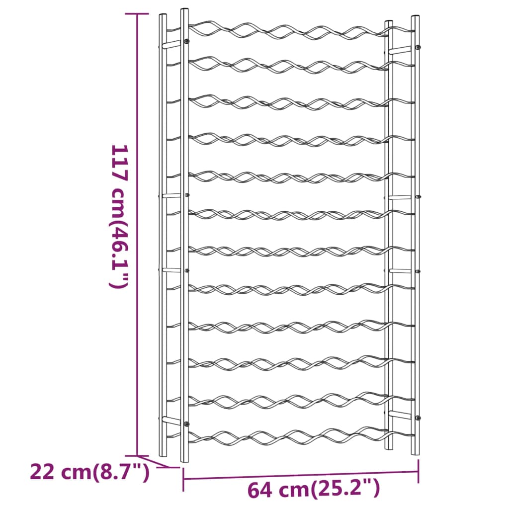 vidaXL Wine Rack Bottle Holder Wine Storage Organizer for Pantry Kitchen Metal