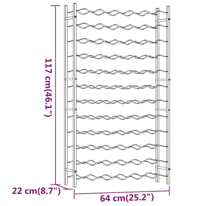 vidaXL Wine Rack Bottle Holder Wine Storage Organizer for Pantry Kitchen Metal