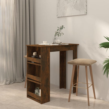 vidaXL Bar Table Kitchen Pub Bistro Table with Storage Rack Engineered Wood