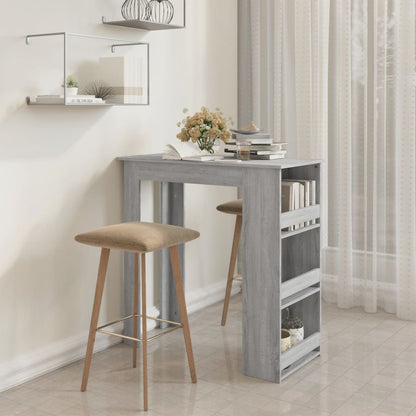 vidaXL Bar Table Kitchen Pub Bistro Table with Storage Rack Engineered Wood