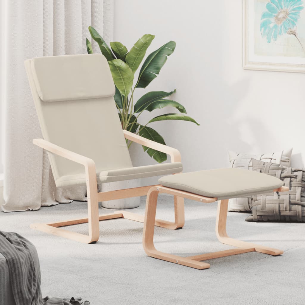 vidaXL Chair Armchair Accent Chair Living Room Furniture with Footstool Fabric