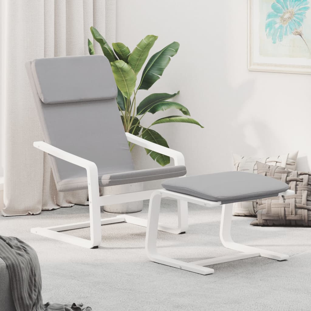 vidaXL Chair Armchair Accent Chair Living Room Furniture with Footstool Fabric