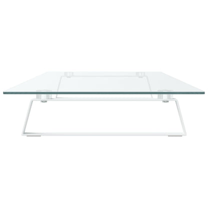 vidaXL Monitor Stand Desktop Computer Screen Riser Tempered Glass and Metal