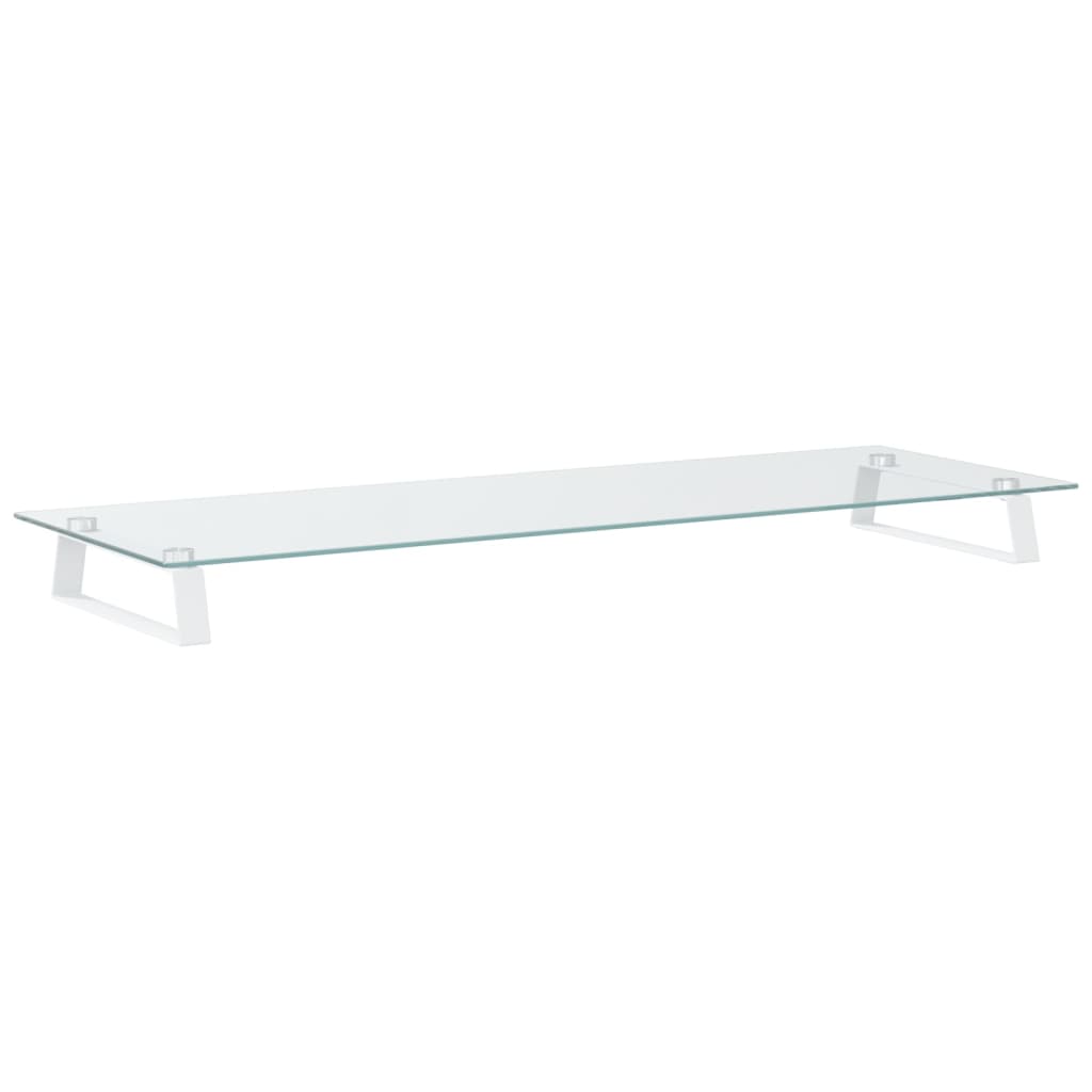 vidaXL Monitor Stand Desktop Computer Screen Riser Tempered Glass and Metal