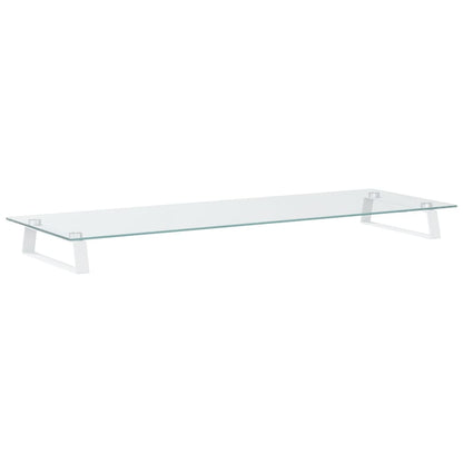 vidaXL Monitor Stand Desktop Computer Screen Riser Tempered Glass and Metal