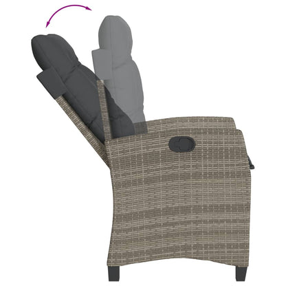 vidaXL 9 Piece Patio Dining Set with Cushions Gray Poly Rattan