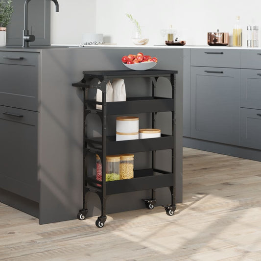 vidaXL Kitchen Trolley Storage Serving Rolling Cart on Wheels Engineered Wood
