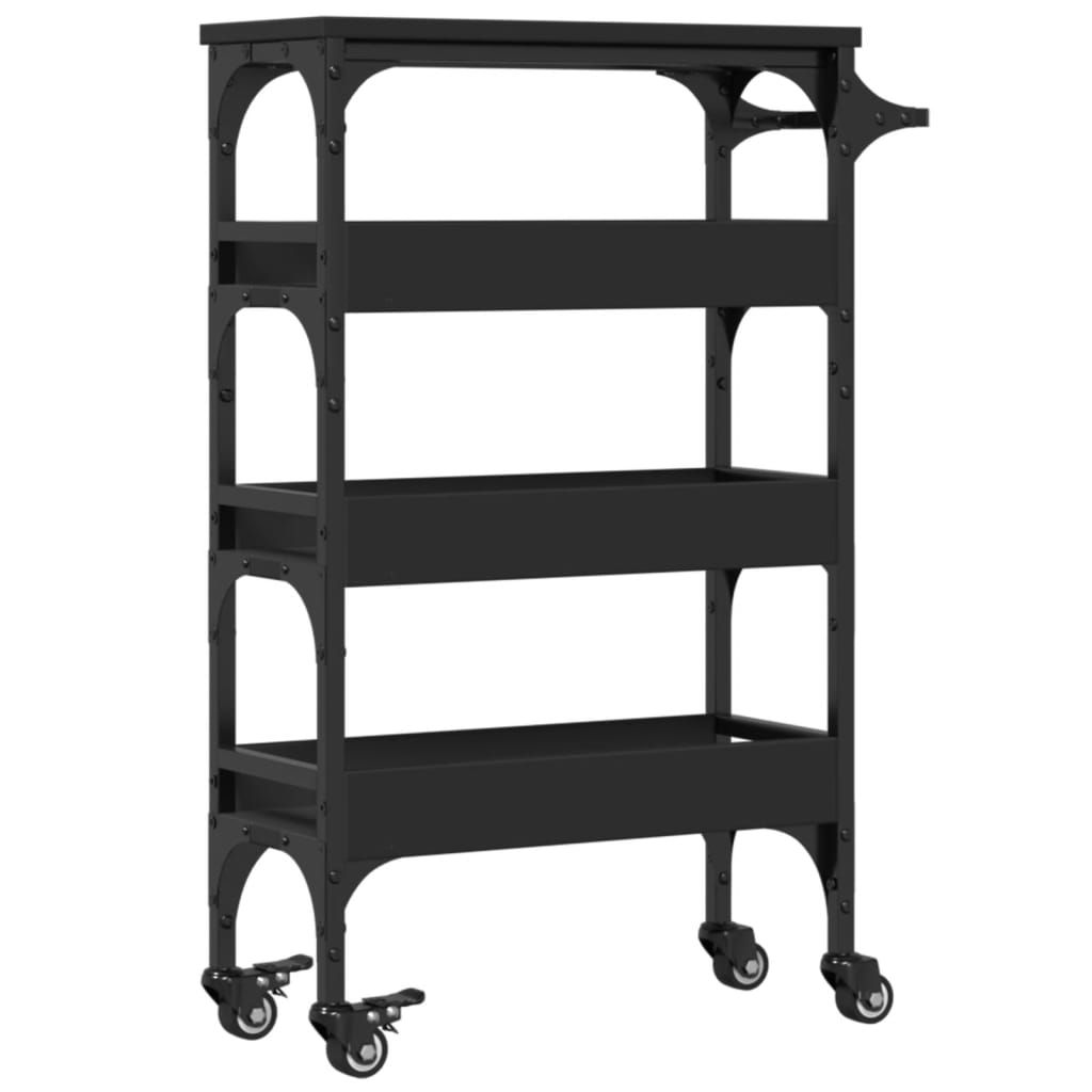 vidaXL Kitchen Trolley Storage Serving Rolling Cart on Wheels Engineered Wood