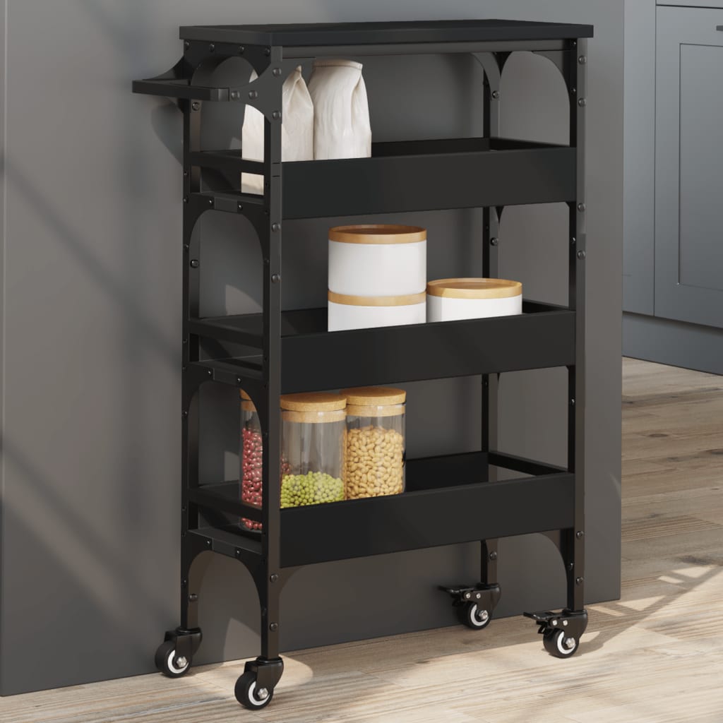 vidaXL Kitchen Trolley Storage Serving Rolling Cart on Wheels Engineered Wood