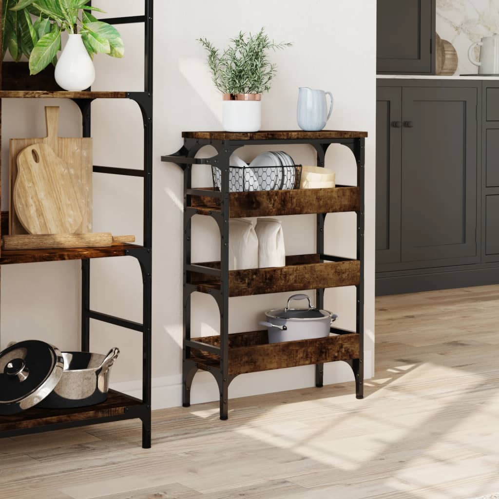 vidaXL Kitchen Trolley Storage Serving Rolling Cart on Wheels Engineered Wood