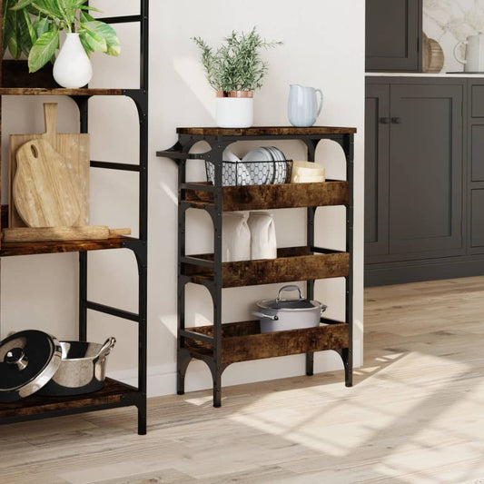 vidaXL Kitchen Trolley Storage Serving Rolling Cart on Wheels Engineered Wood