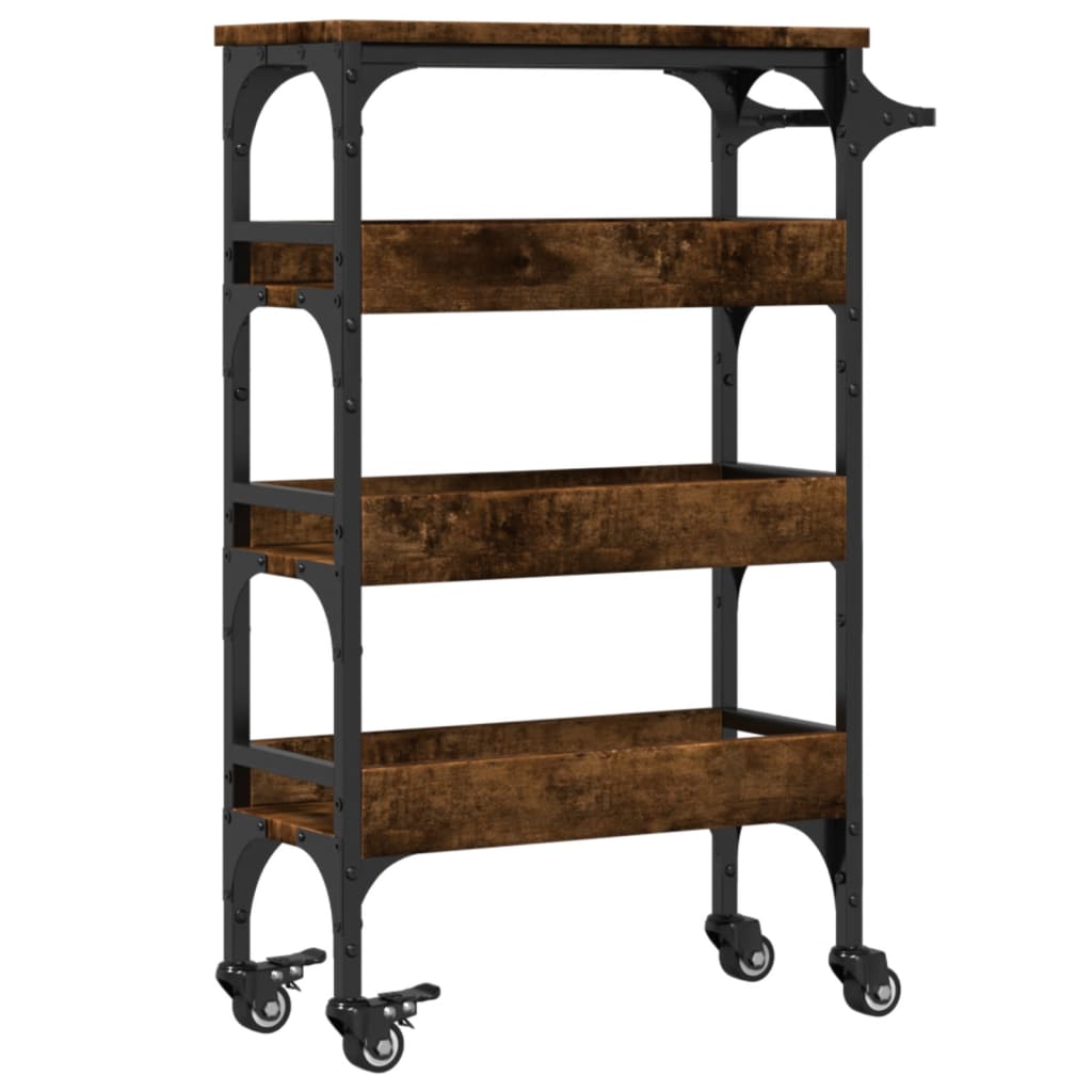 vidaXL Kitchen Trolley Storage Serving Rolling Cart on Wheels Engineered Wood