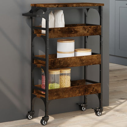 vidaXL Kitchen Trolley Storage Serving Rolling Cart on Wheels Engineered Wood