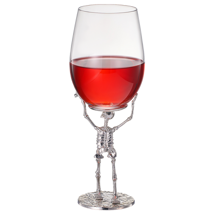 Stemmed Skeleton Wine Glass | SINGLE | 19oz Halloween Skeleton Glasses 10" H, Goth Gifts, Skeleton Gifts, Skeleton Decor, Spooky Wine Gift Set, Perfect for Halloween Themed Parties