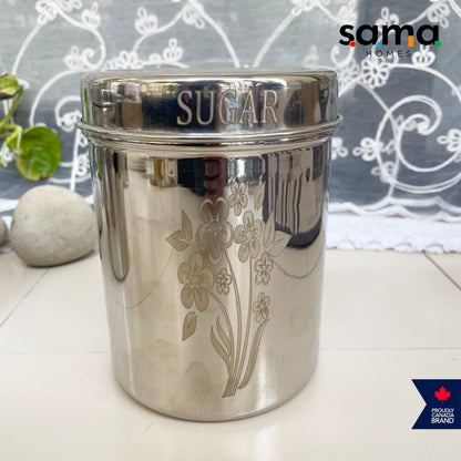 Stainless Steel Storage Tea+Coffee+Sugar Container Set | Steel Kitchen Contianers