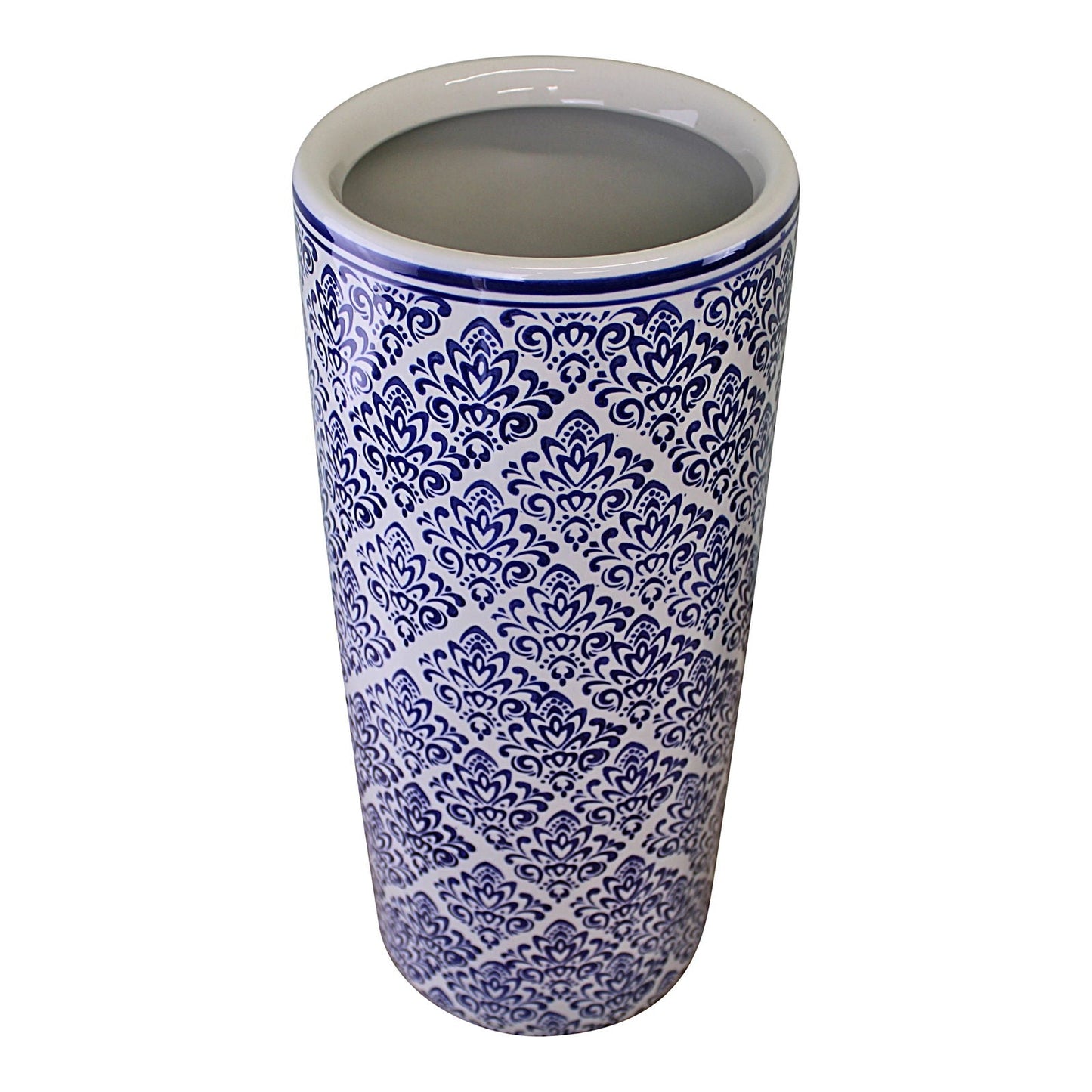 Umbrella Stand, Vintage Blue & White Pattern Design-1