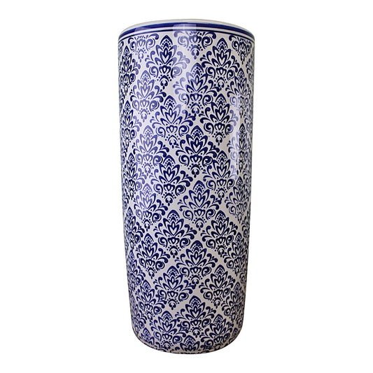 Umbrella Stand, Vintage Blue & White Pattern Design-0