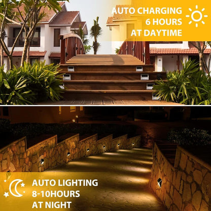 Stainless Steel Solar Step Lights Set