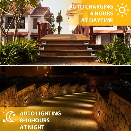 Stainless Steel Solar Step Lights Set