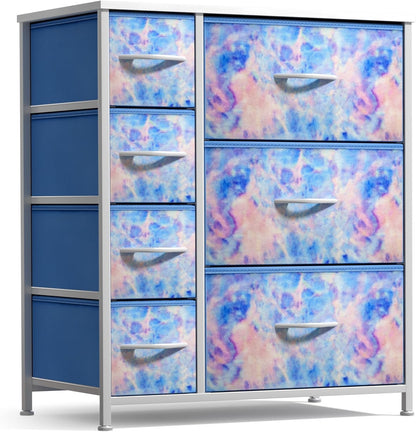 7 Drawer Kids Dresser Tie-Dye Fabric Bins