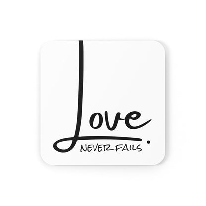 Coaster Set of 4 for Drinks Love Never Fails