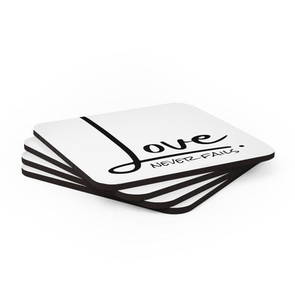 Coaster Set of 4 for Drinks Love Never Fails
