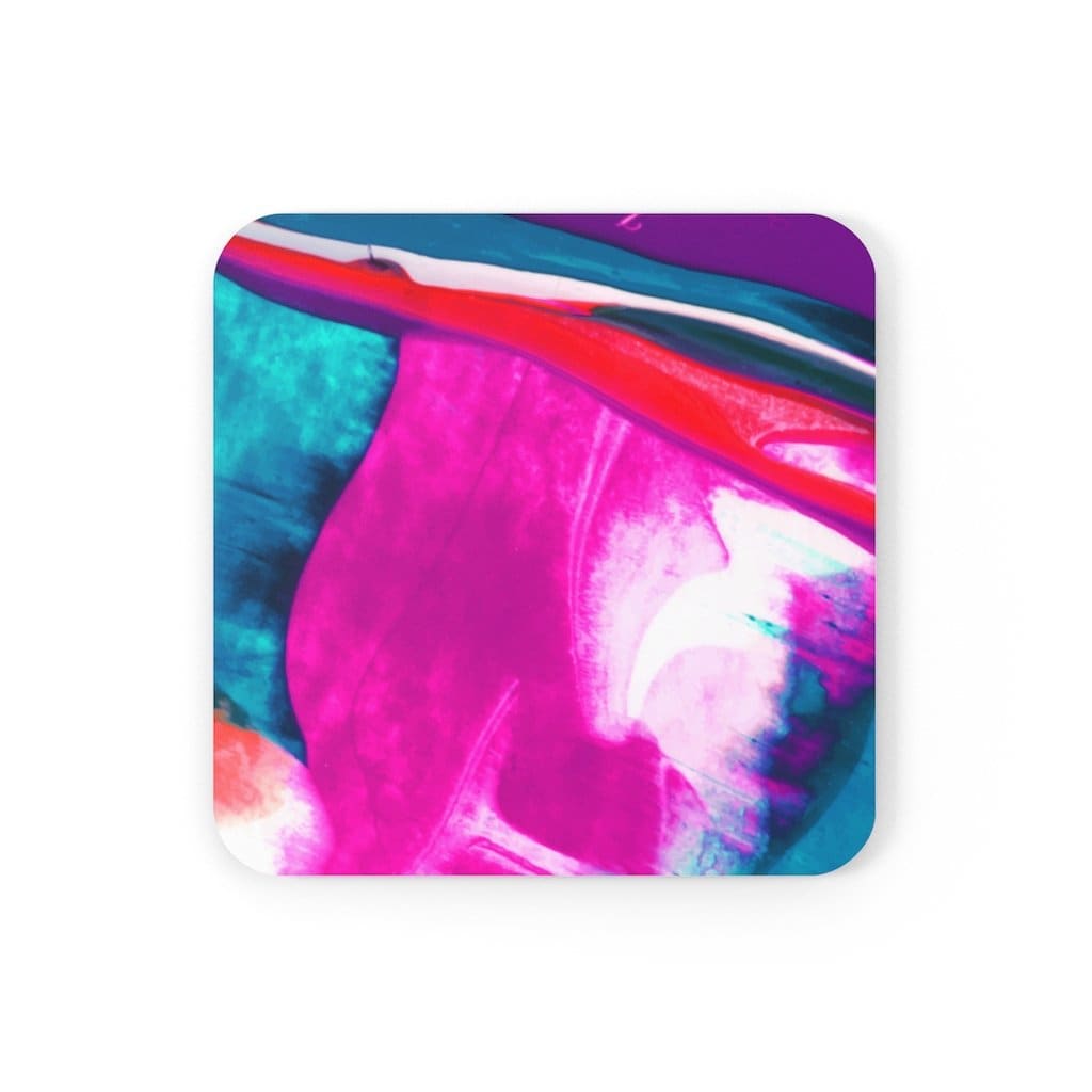 Corkwood Coaster 4 Piece Set - Multicolor Abstract Style Coasters