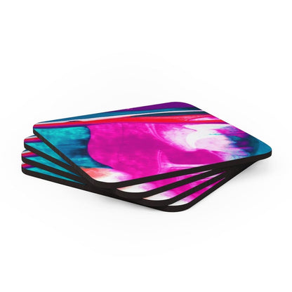Corkwood Coaster 4 Piece Set - Multicolor Abstract Style Coasters