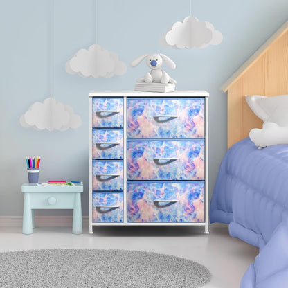 7 Drawer Kids Dresser Tie-Dye Fabric Bins