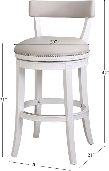 Stylish 31 Inch Bar Stool with Swivel Gray Seat