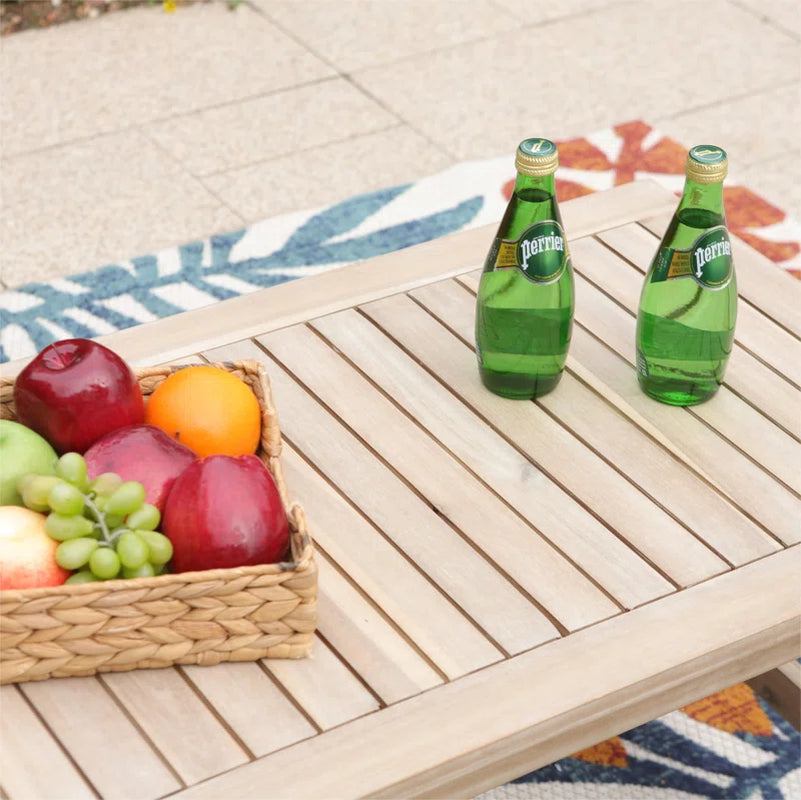 Six Person Outdoor Patio Set Weatherproof Acacia Table