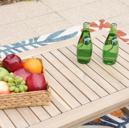 Six Person Outdoor Patio Set Weatherproof Acacia Table